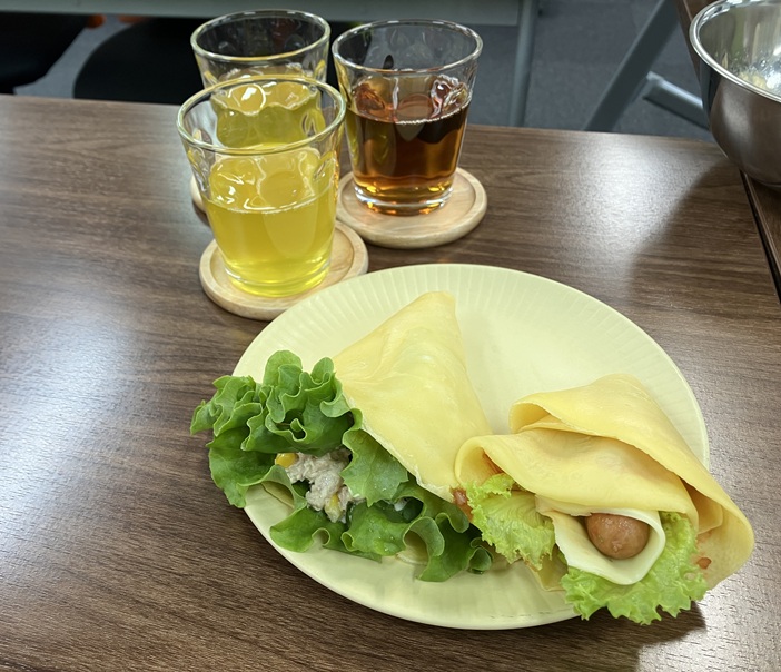 調理イベント　ピザ味とツナ味のクレープ🍕
