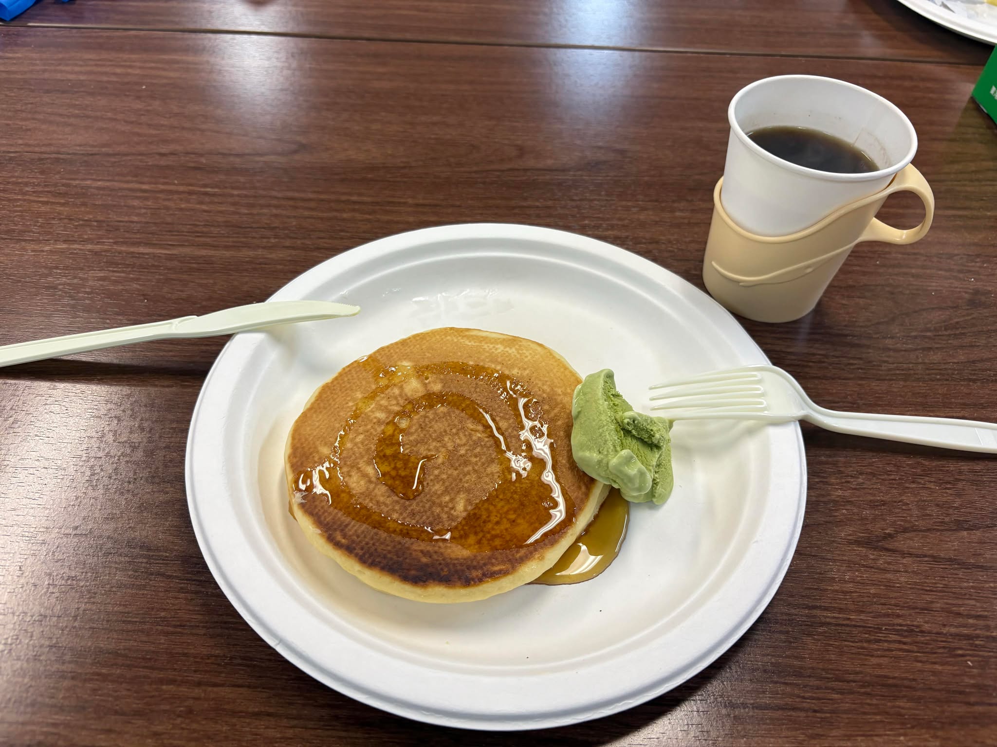 久しぶりのホットケーキはふっくら、ふわふわの仕上がりでした♪