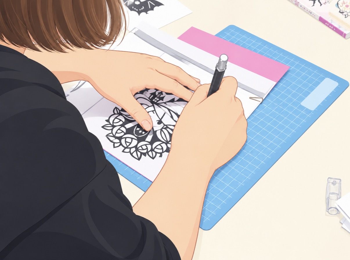 制作ワークで「ハロウィンの切り絵」に挑戦!